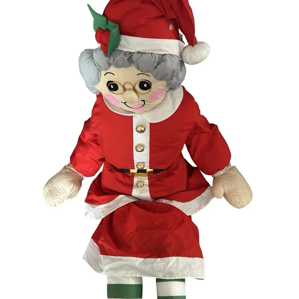 Vtg Lillian Vernon Santa & Mrs Claus Christmas Life Size Plush Figure 5 feet HTF